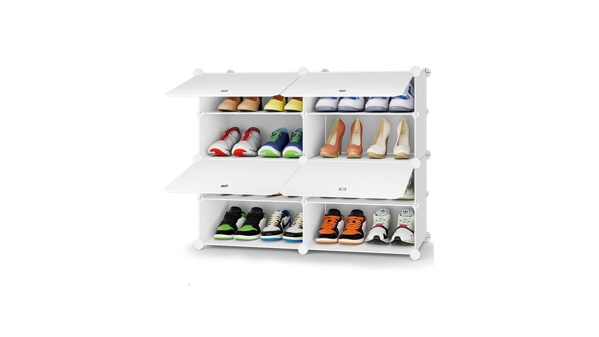 Homidec Shoe Rack Organizer 16 Pair Modular Shoe Storage Cabinet