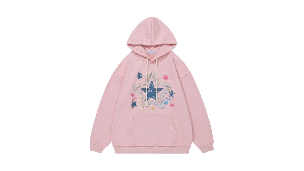 Aelfric Eden Womens Oversized Hoodies Star Graphic Fleece Hooded Streetwear