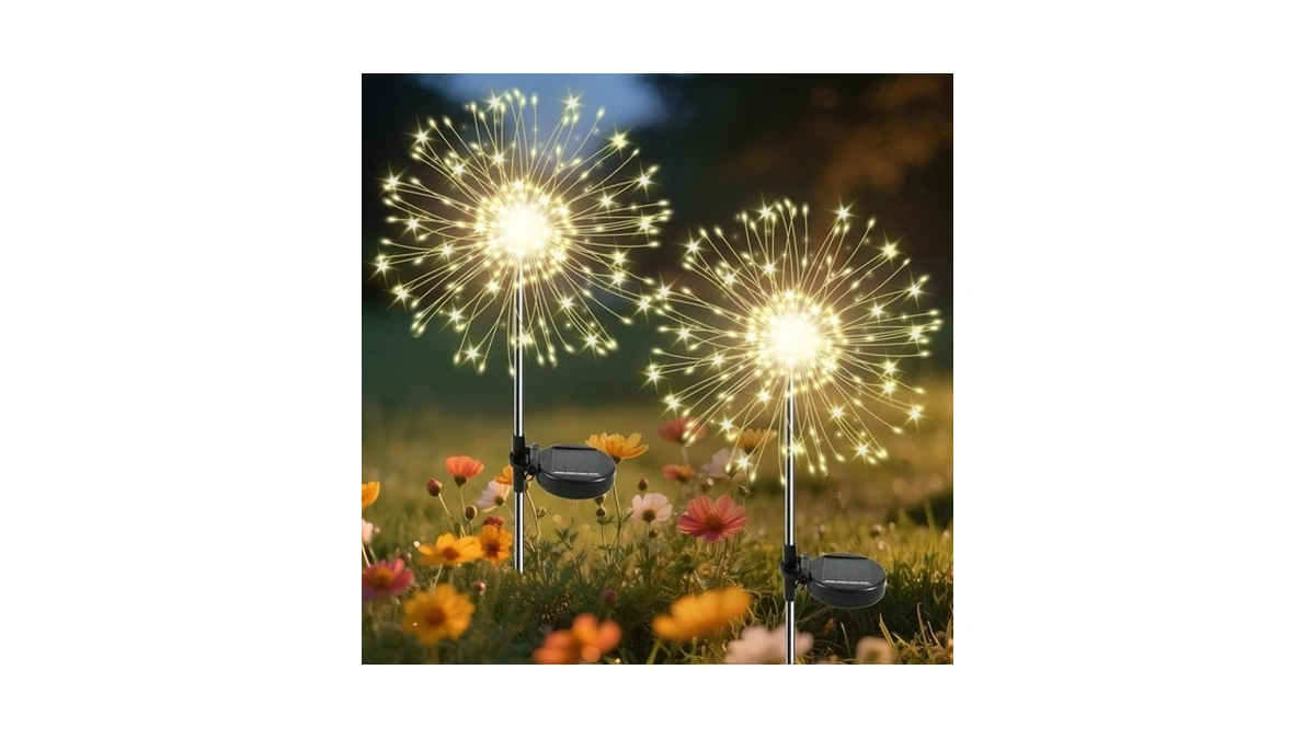 Solar Garden Lights Outdoor, Solar Firework Fairy Lights Garden Decor