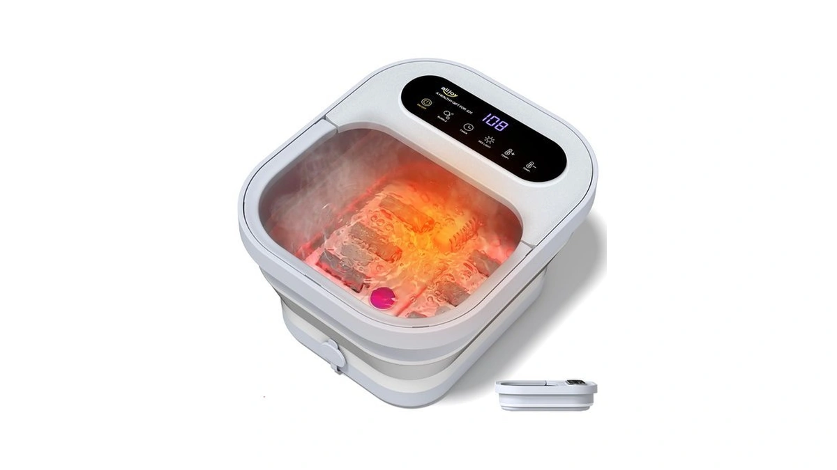 Alljoy Collapsible Foot Spa Bath With Heat,bubble Massager & Pumice