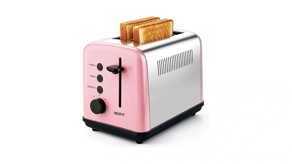 2 Slice Toaster, 900w Retro Toaster, Stainless Steel, 1.5" Extra