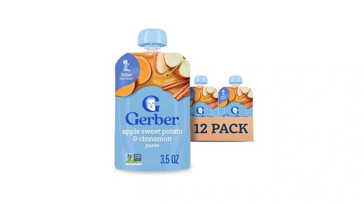 Gerber Stage 2 Baby Food, Apple Sweet Potato Cinnamon Puree