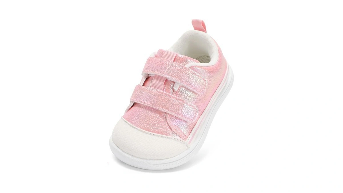 Noorkiz Toddler Girls Wide Toe Box Barefoot Sneakers Glitter Pink