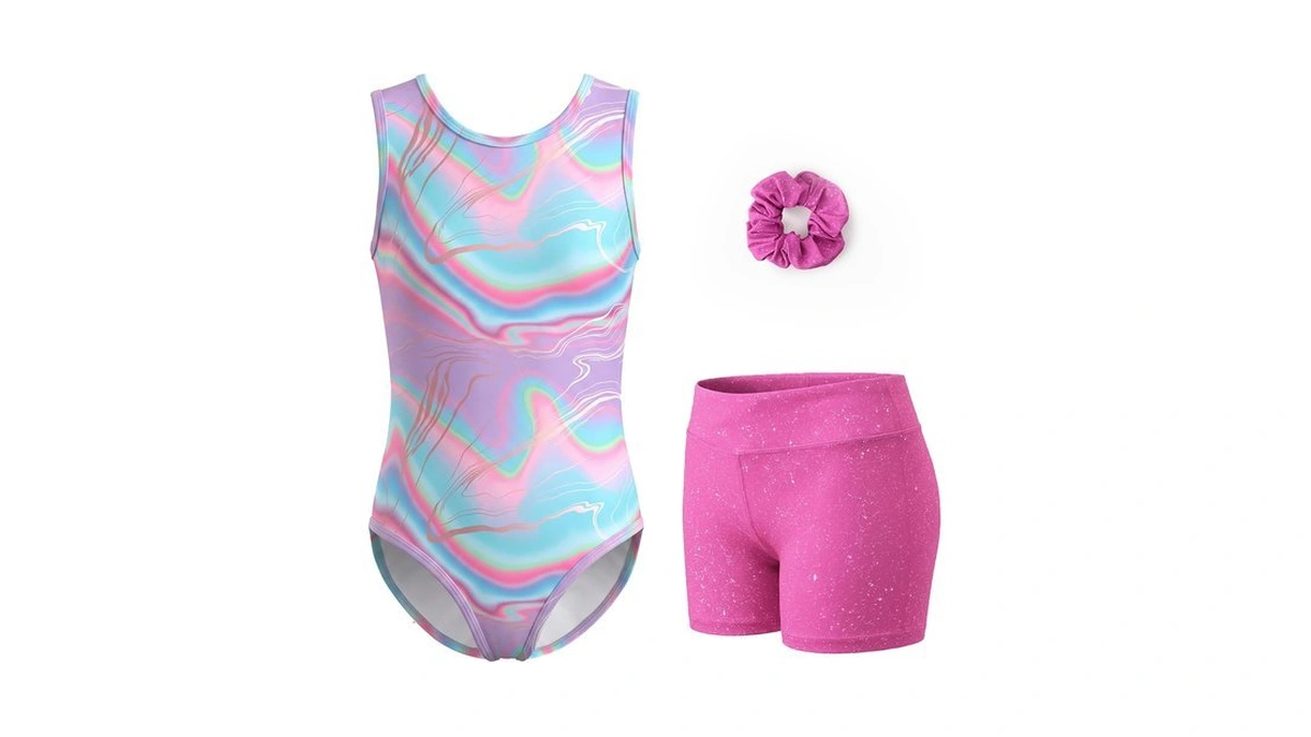 Patpat Gymnastics Leotards For Girls Sleeveless Biketard Lavender 3-4t