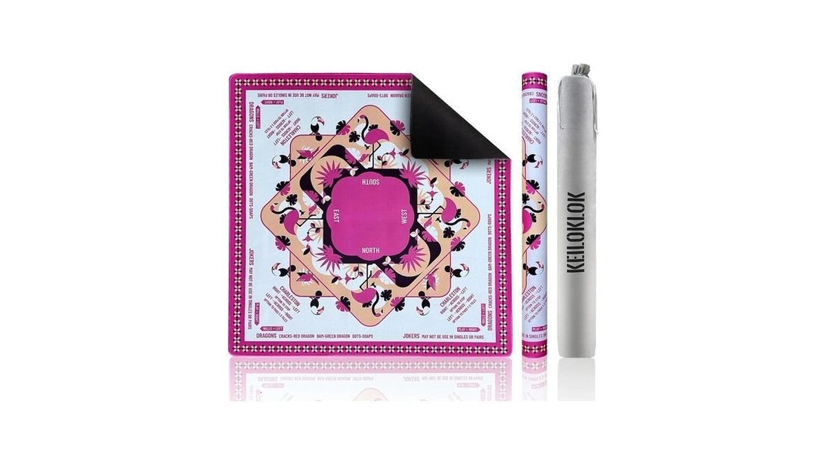 Keiloklok 32.4x32.4 Inch Flamingo Mahjong Mat 3mm Noise Reduction