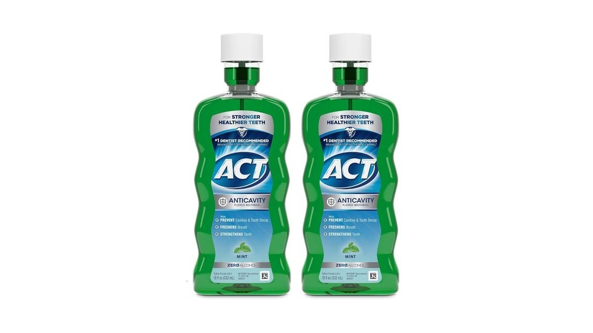 Act Anticavity Fluoride Mouthwash, Mint Flavor, 18 Fl. Oz., 2-pack
