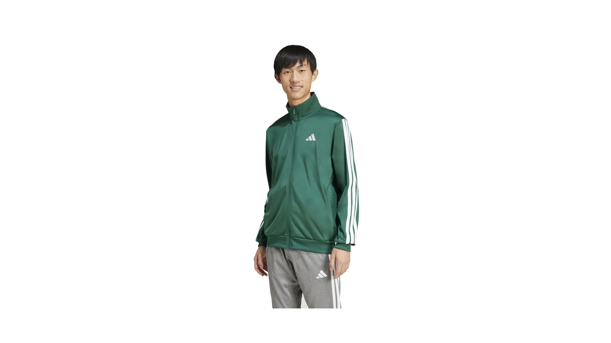 Adidas Men's 3-stripes Tricot Regular Sportswear Track Top, Collegiate Green,