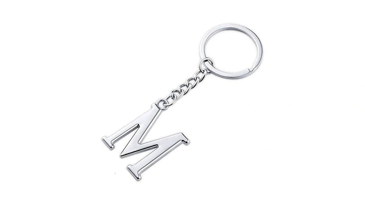 Initial Letter Keychain Alphabet Key Rings Stainless Steel Letter Charm