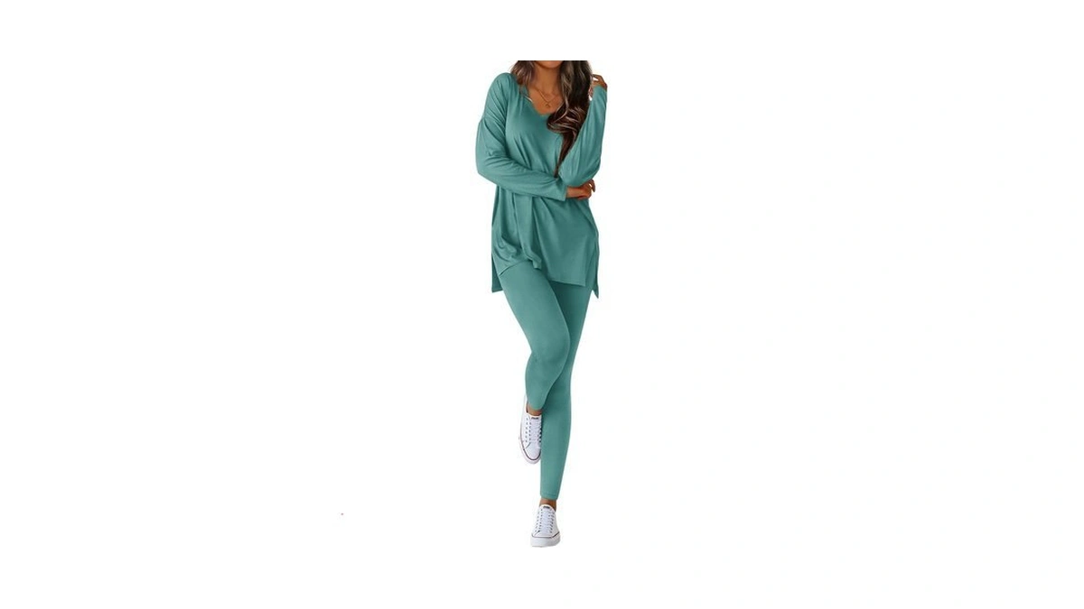 Btfbm Women 2 Piece Lounge Set Airport Travel Outfits,l,turquoise