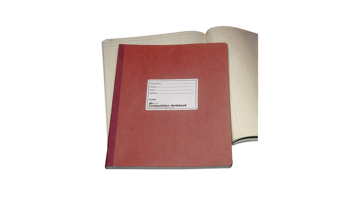 National Brand Computation Notebook, 4 X 4 Quad, Brown, Green
