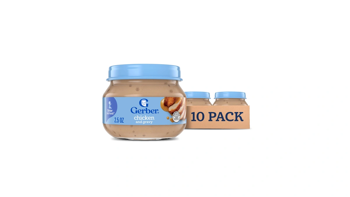 Gerber Stage 2 Chicken And Gravy Baby Food, 2.5 Oz,