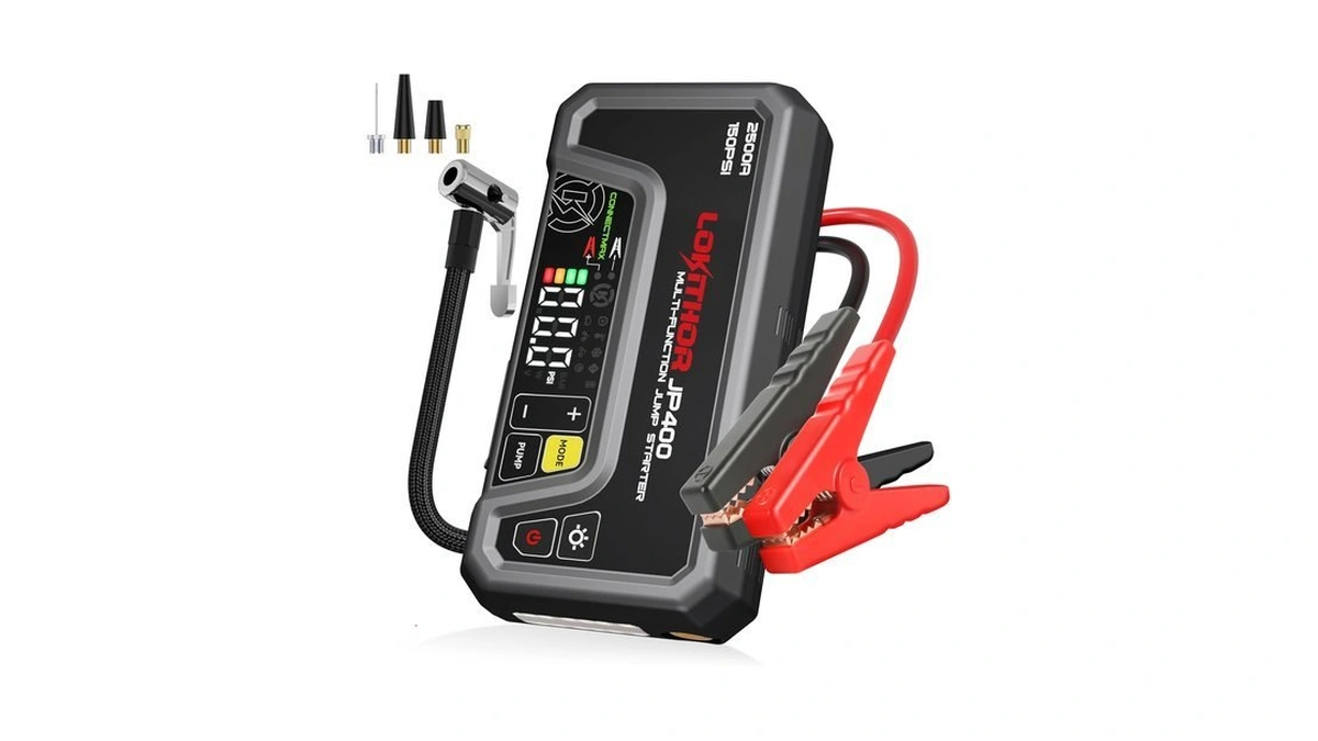 Lokithor Jp400 Jump Starter With Air Compressor For 8.5l Gas/6.5l