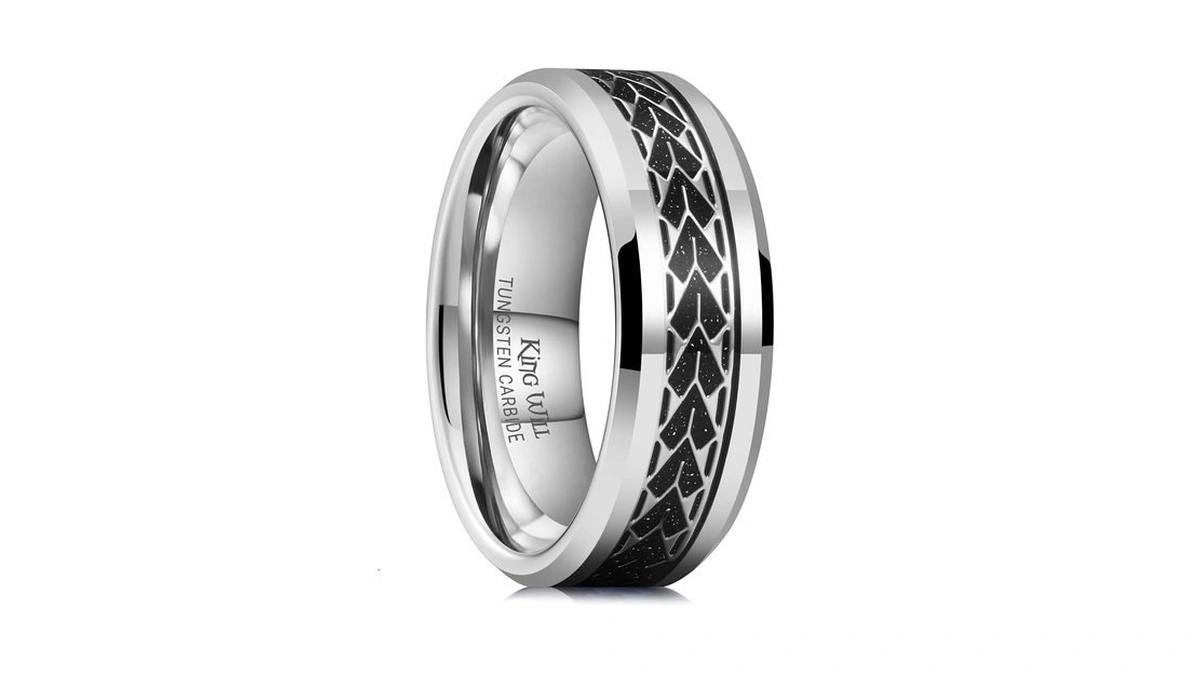 King Will Men Tungsten Wedding Band 8mm Size 9.5