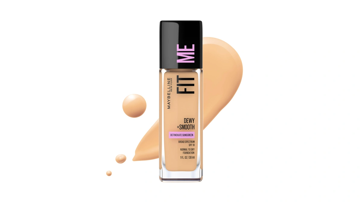 Maybelline Fit Me Dewy + Smooth Liquid Foundation Makeup, Natural