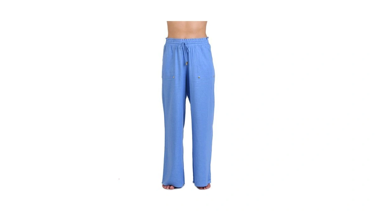 La Blanca Women's Palazzo Pant Swimsuit Cover Up, Chambray//delphine Coast,