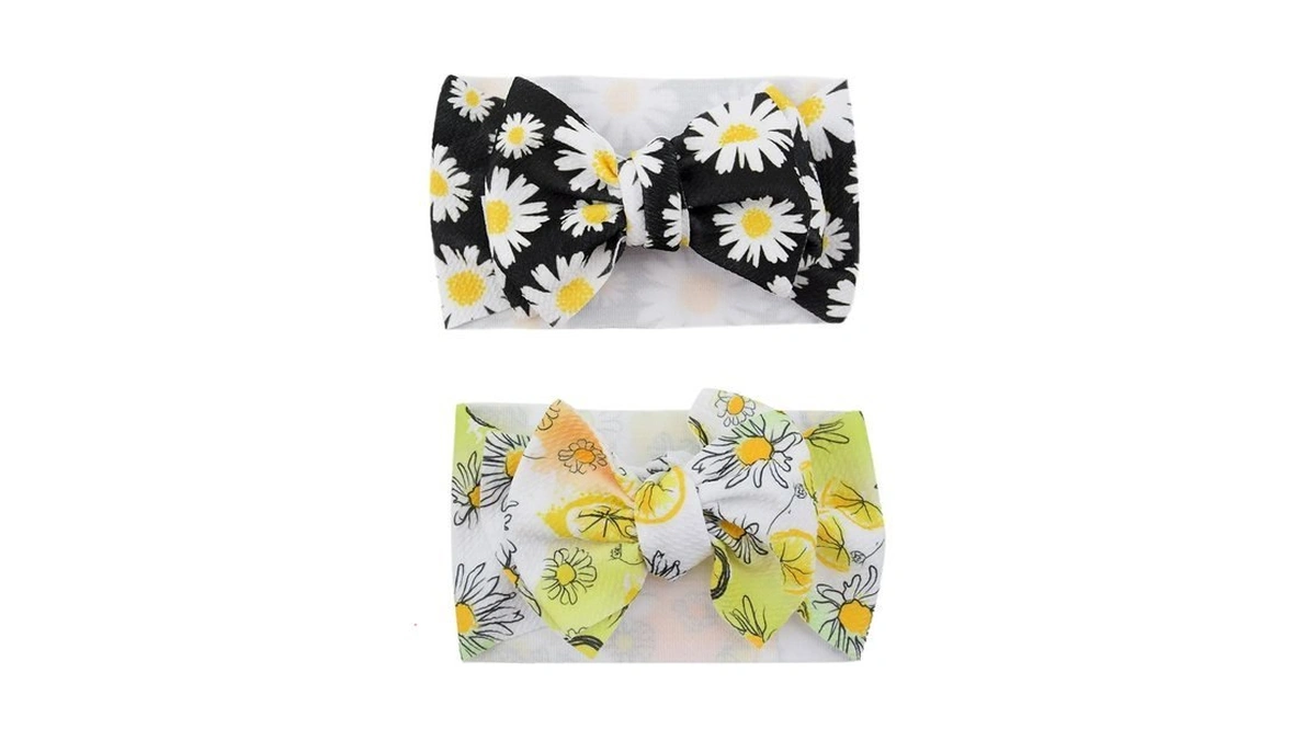 Koolgil Baby Girl's 8'' Soft Large Bowknot Nylon Printing Headband