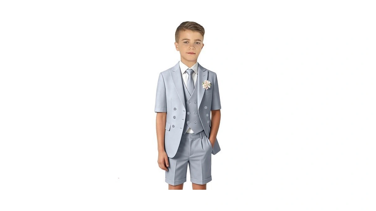 Boys Short Suit 5 Pieces Set Boys Graduation Outfit Formal