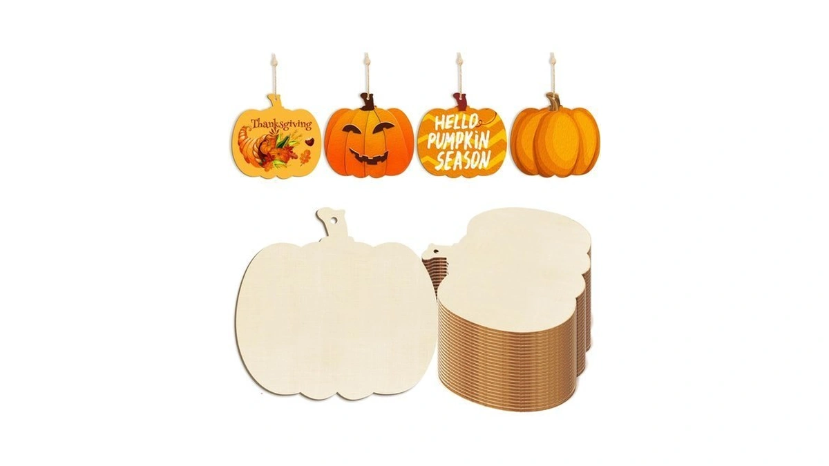 Wooden Pumpkins Ornaments To Paint Halloween Thanksgiving Decoration Cutouts Unfinished