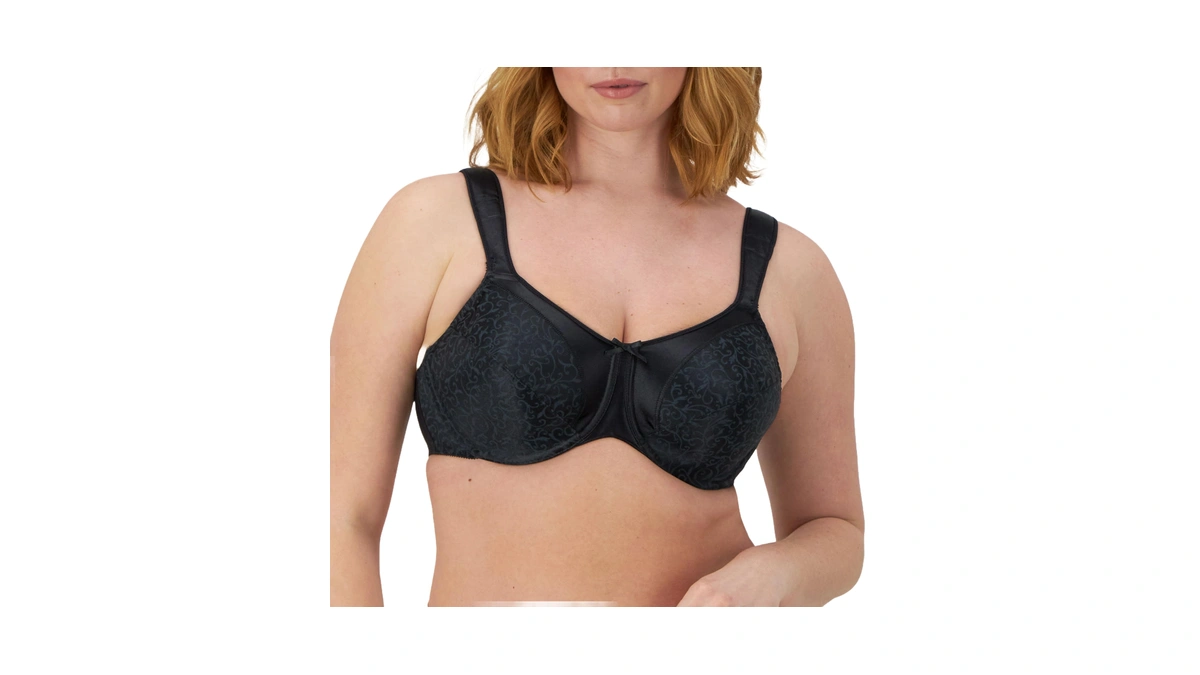 Bali Women's Satin Tracings Minimizer Underwire Bra, Black, 40d