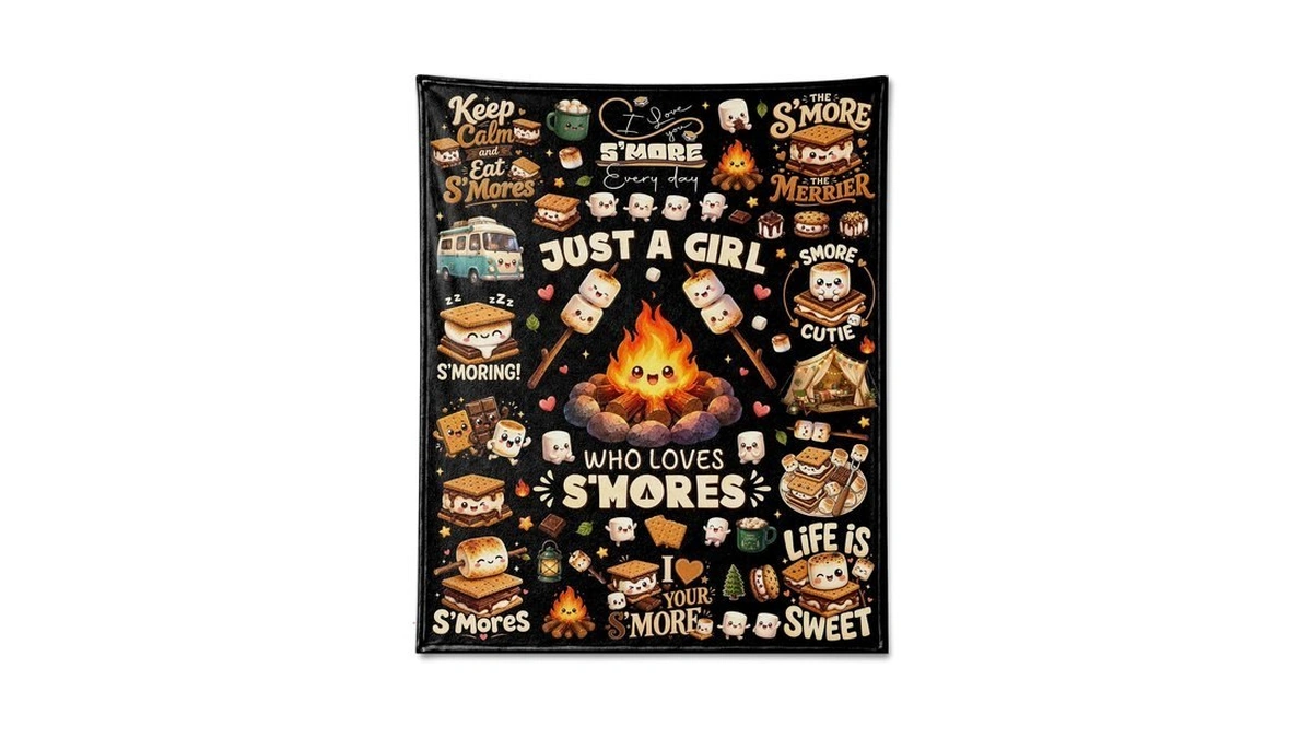 Just A Girl Who Loves S'mores Blanket,marshmallow Blanket,camping Blankets