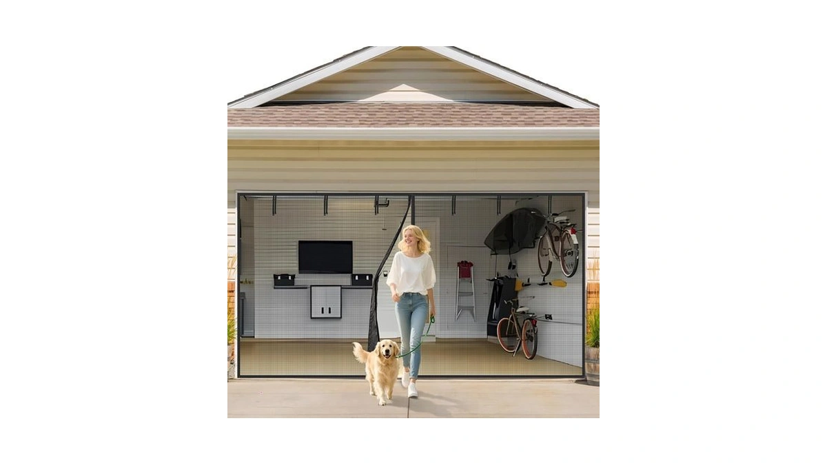 Viomorl Garage Door Screen 2 Car 16x7ft Garage Screen Door,upgraded