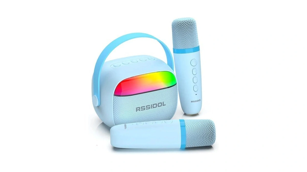 Karaoke Machine For Kids With 2 Wireless Microphones Portable Mini