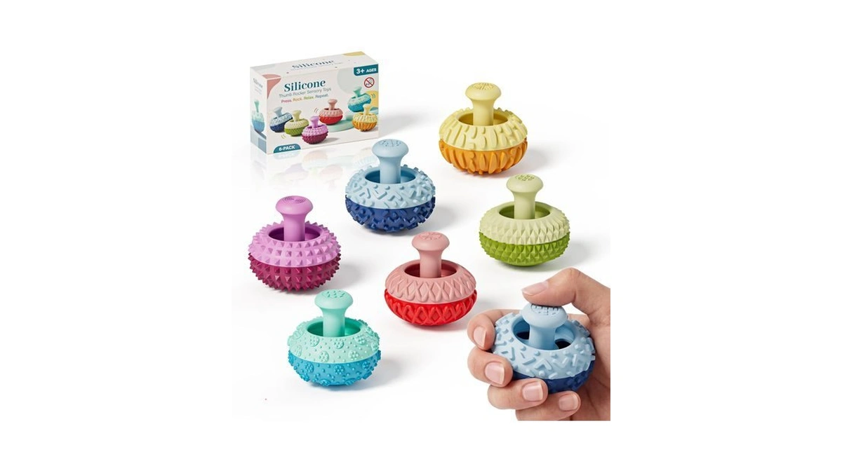 Fidget Toys For Adults, 6pcs Sensory Thumb Rocker, Textured Fidget