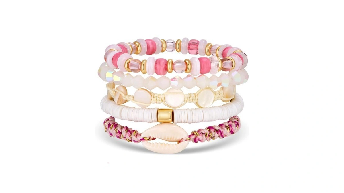 Woworama 5pcs Layered Surfer Bracelet Set For Women Multi Layer