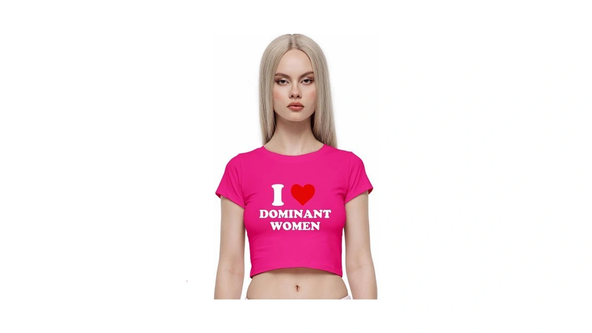 Baby Tees For Women Y2k - I Love Dominant Women