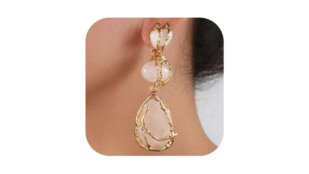 Boho Green Earrings Vintage Teardrop Green Earrings For Women Olive