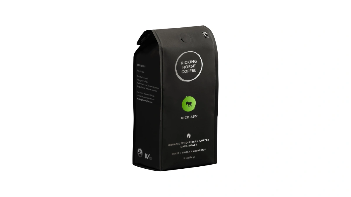 Kicking Horse Coffee, Kick Ass, Dark Roast, Whole Bean, 10
