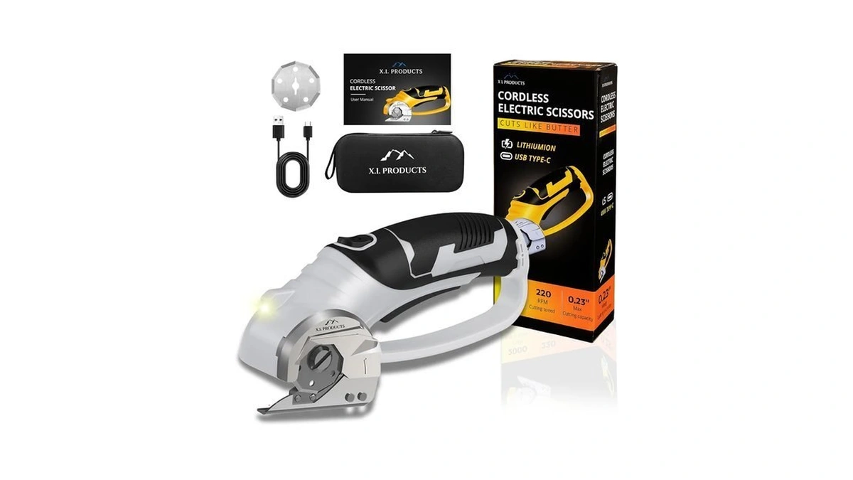 4v Rotary Cordless Electric Scissors With Replaceable & Extra Blade