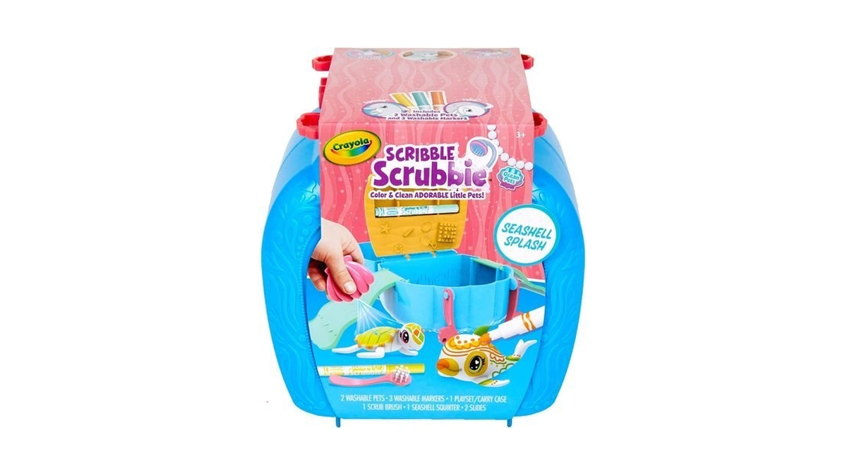 Crayola Scribble Scrubbie Pets, Ocean Animals Playset, Color & Wash