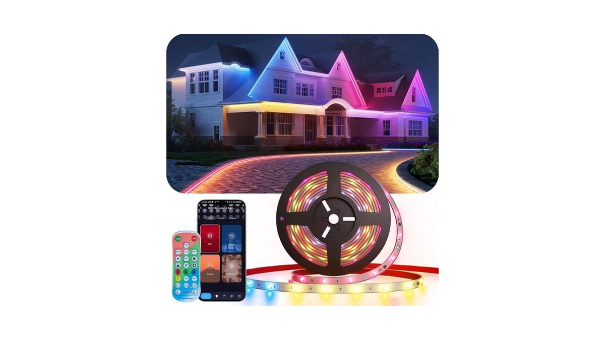 Decktok Outdoor Led Strip Lights Rgb 32.8ft Smart Control Ip67