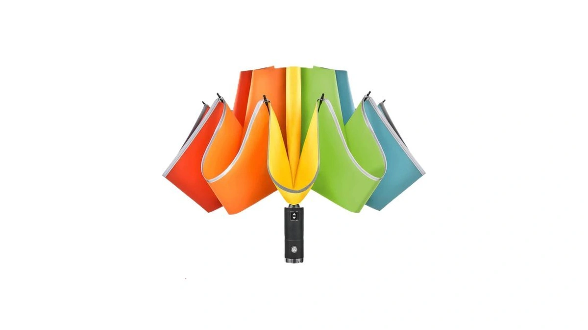 Portable Compact Folding Inverted Umbrella Led, Auto Open Close Travel