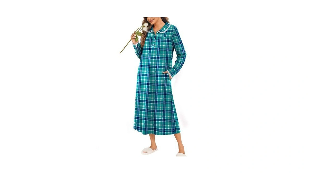 Ekouaer Long Nightgowns For Women Soft Night Gown Long Sleeve