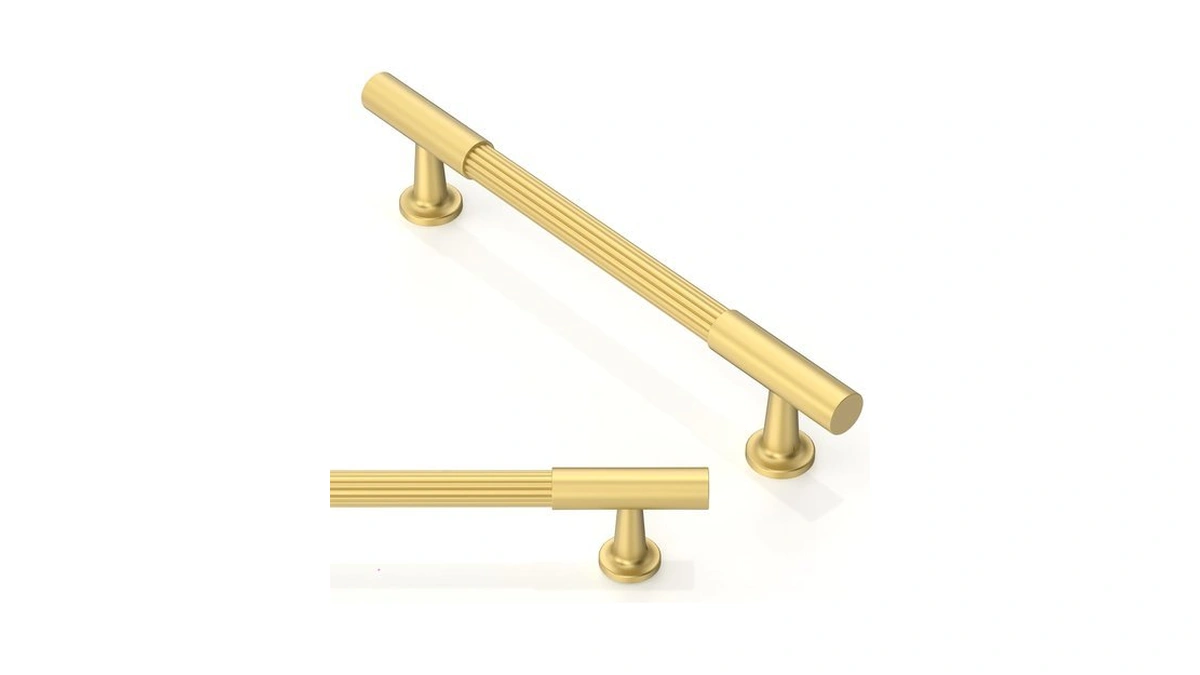 Asimerdeco 10 Pack Brushed Gold Cabinet Pulls 5 Inch(128mm) Kitchen