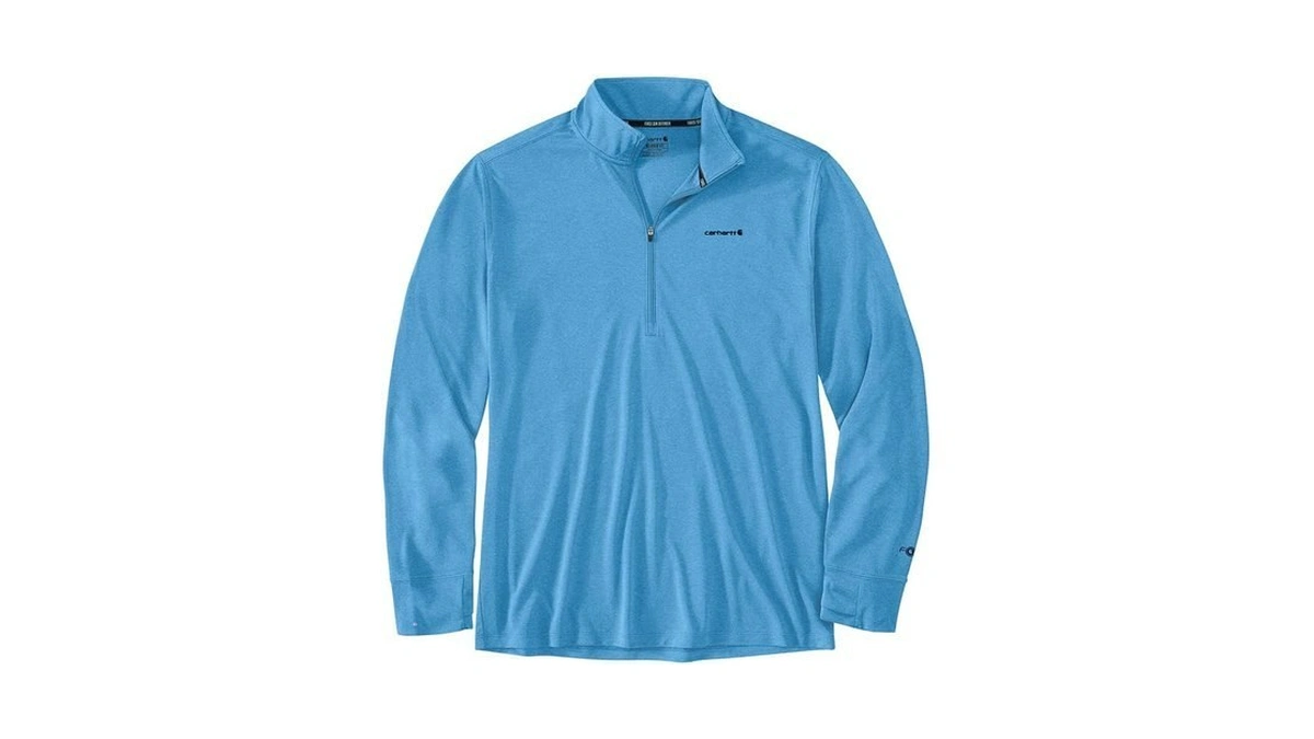 Carhartt Men's Force Sun Defender™ Relaxed 1/2-zip, Tranquil Blue Heather,