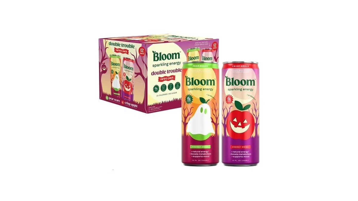 Bloom Nutrition Zero Sugar Energy Drink, Double Trouble, 12oz 12pk