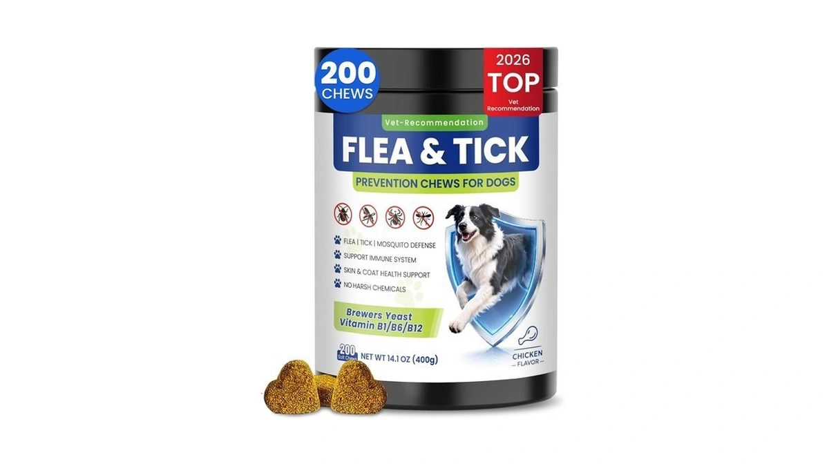 Flea And Tick Protection For Dogs-200 Natural Soft Chewable Fleas