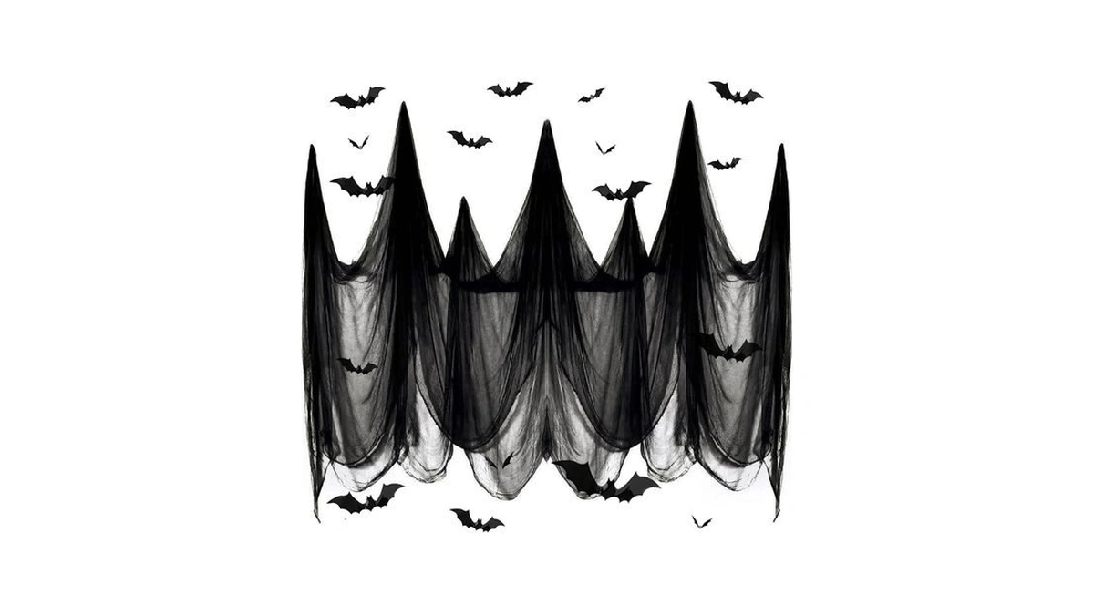 Shiyouo 400" X 85" Halloween Black Creepy Cloth, Large Size