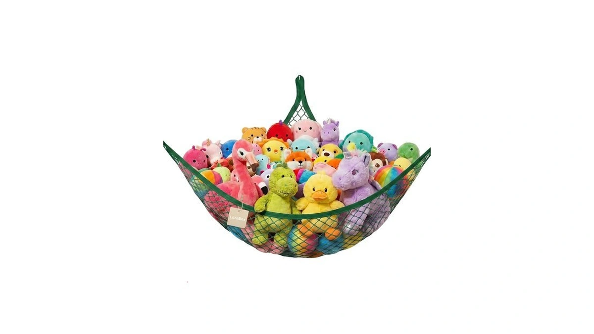 Lazebox Stuffed Animal Net Hammock For Plushie Toys, Stuffed Animal