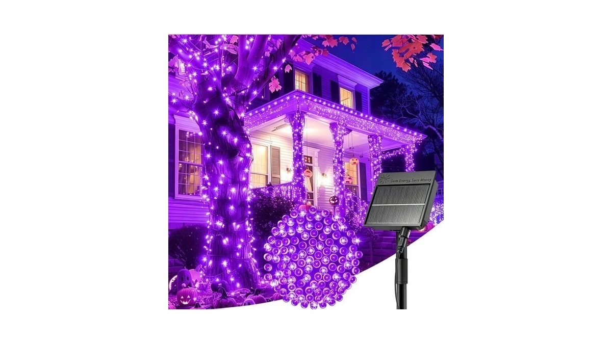 Minetom Solar Halloween Lights Outdoor, 40ft 100 Led Halloween String