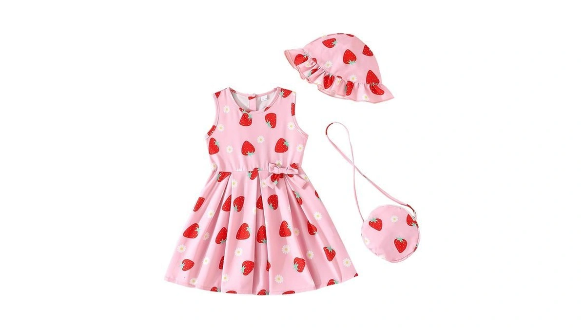 Winmany Toddler Girl Summer Dress With Sun Hat Bag Infant
