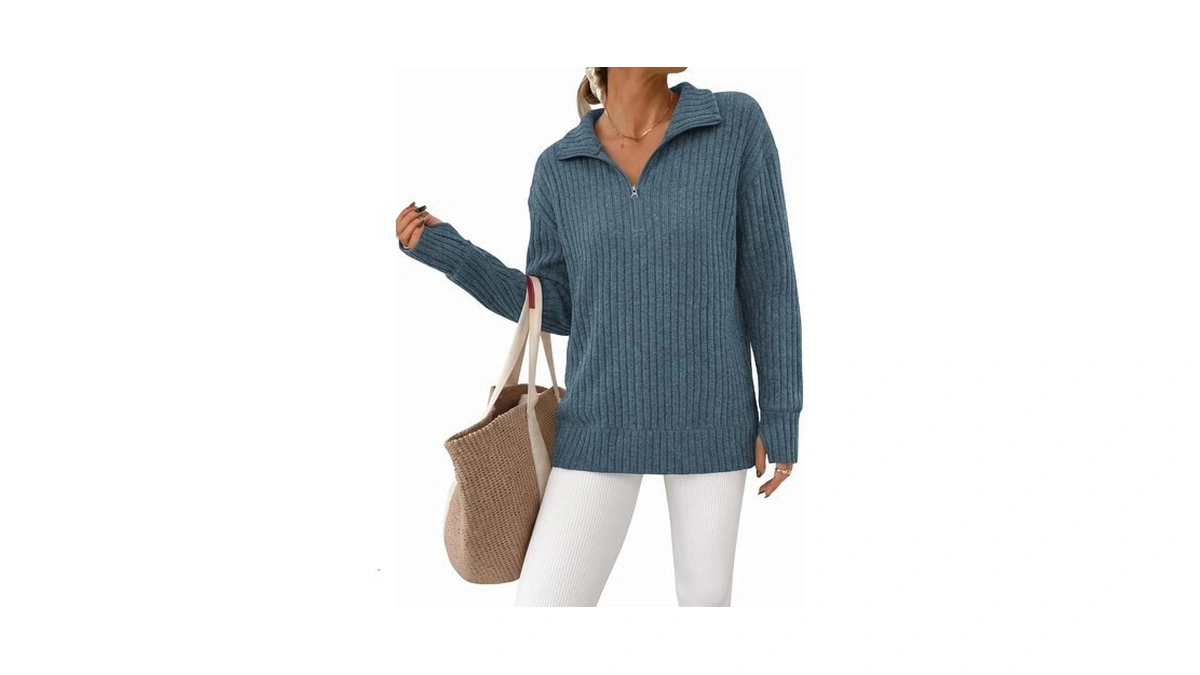 Bakoliza Sweatshirt For Women 2026 Quarter Zip Long Sleeve Mock