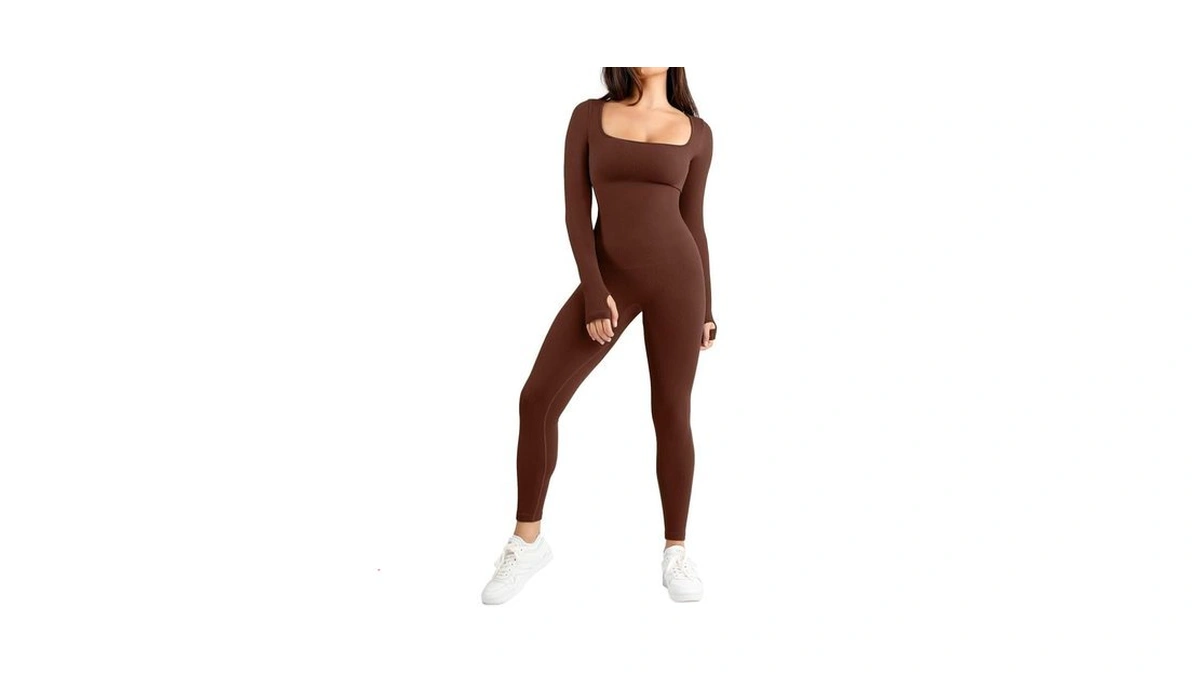 Brxl Long Sleeve Workout Jumpsuits For Women Yoga Pilates Outfits