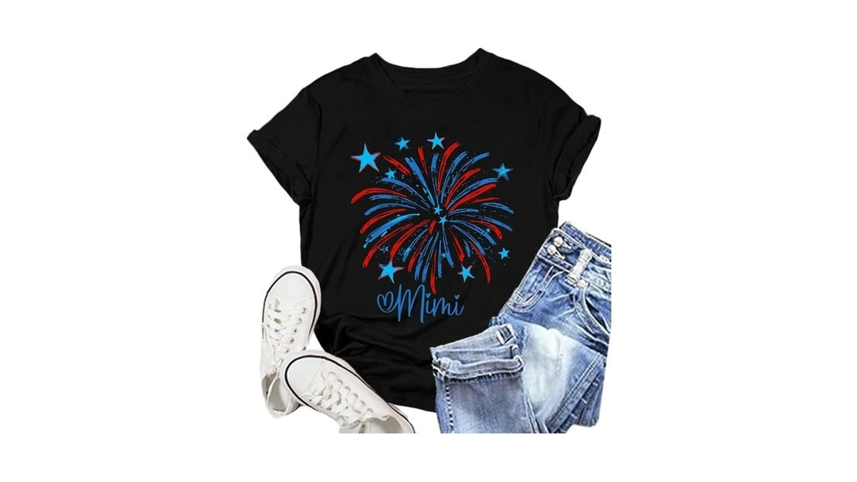 Newka Nana Shirt For Women 4th Of July T-shirts Firework