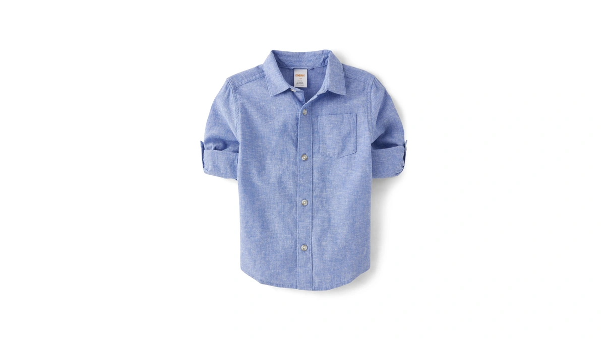 Gymboree,and Toddler Long Sleeve Button Up Shirts,boy That's Blue,5t