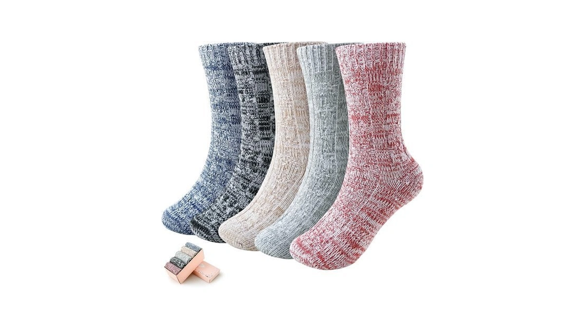 5 Pairs Knit Soft Womens Socks Winter Warm Thick Socks