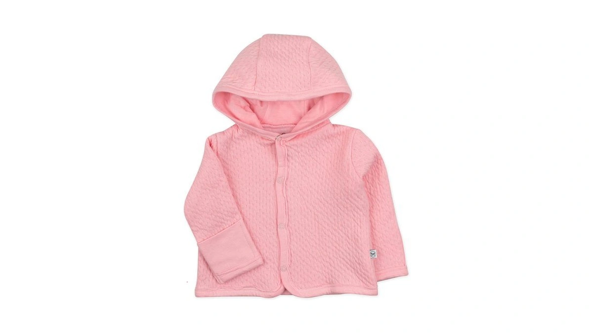 Honestbaby Baby Boys Organic Cotton Matelasse Snap-front Hooded Jacket Cardigan